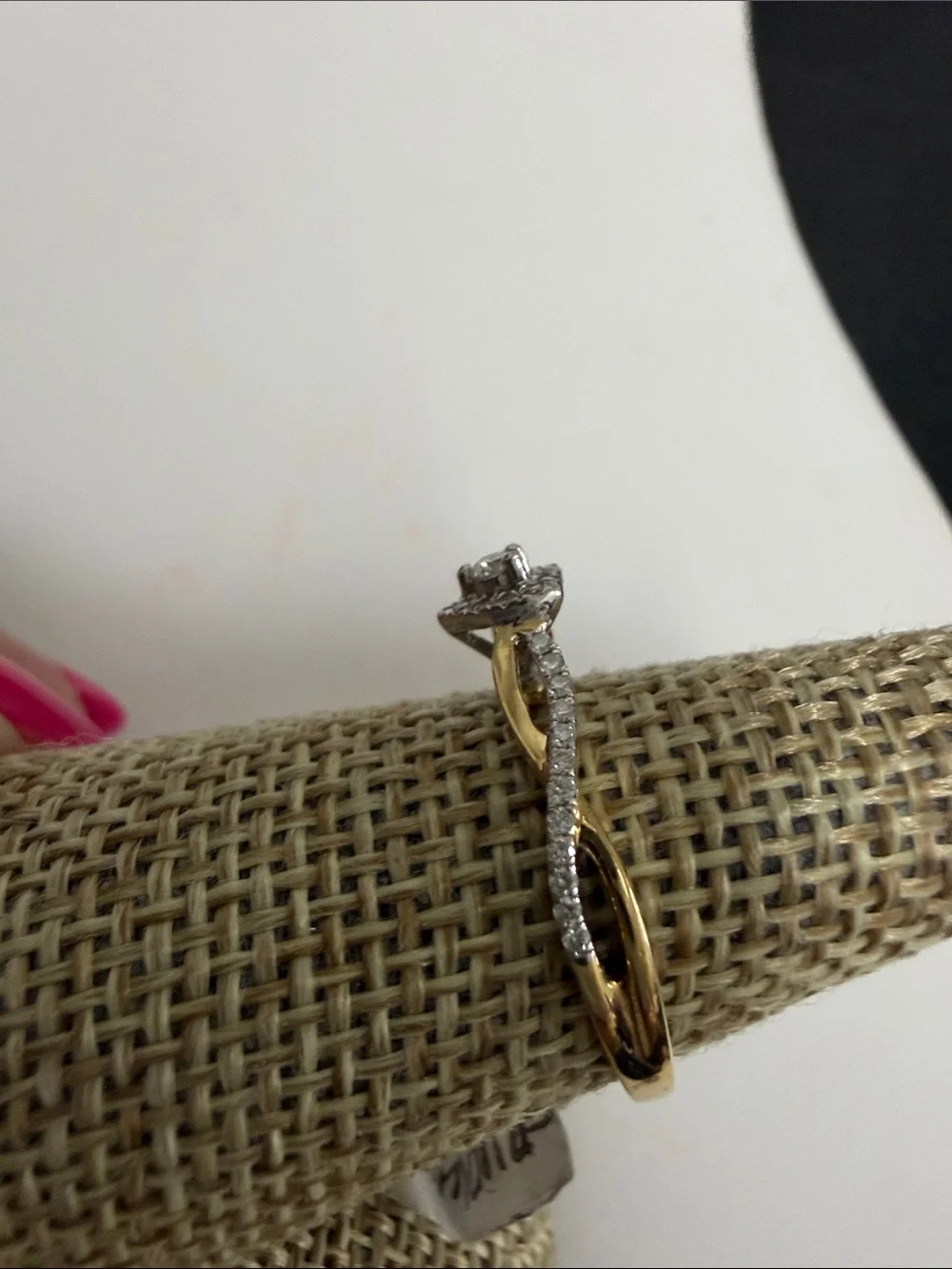 14 K Gold  Heart Halo Diamond Ring - Women's Jewelry size 7